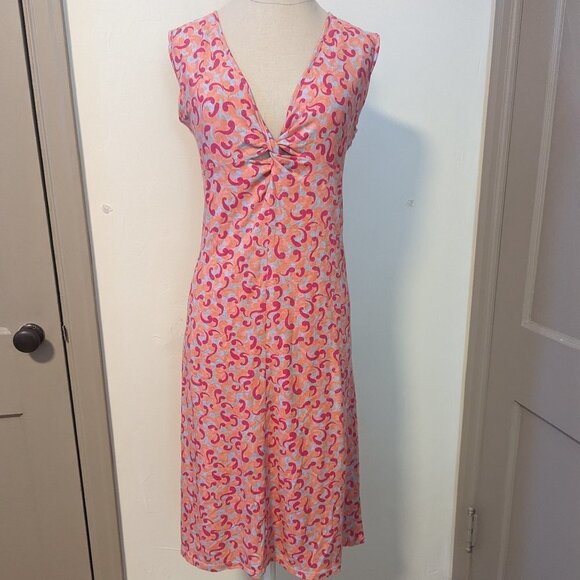 Vintage Free People Faux Wrap Front Twist V Neck Dress Boho Surplus Y2K - Picture 2 of 9